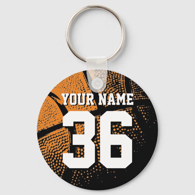 Basketball-Schlüsselanhänger mit eigener Jersey-Nu Schlüsselanhänger (Vorderseite)