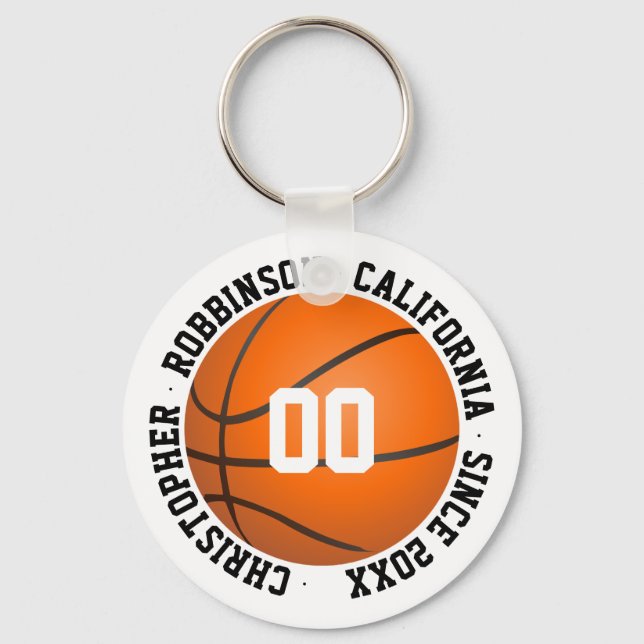 Basketball-Schlüsselanhänger mit Spielername Schlüsselanhänger (Vorderseite)