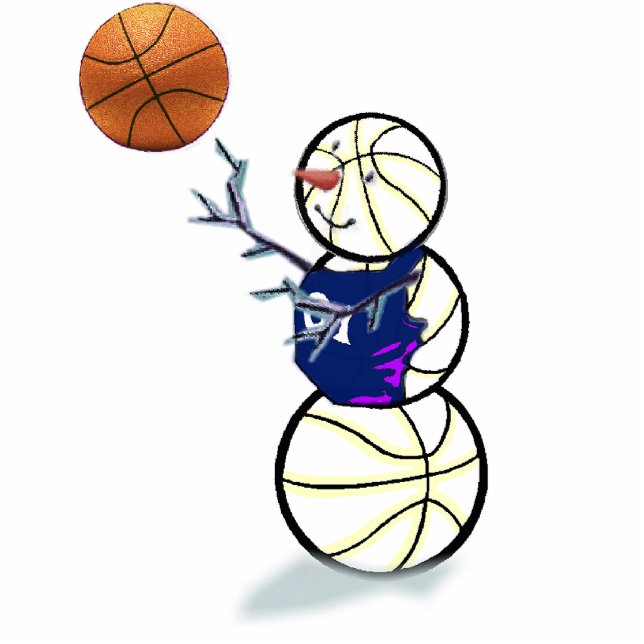 Basketball-Schneemann-Weihnachten Fotoskulptur Ornament (Vorne)