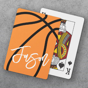 Basketball, schwarz-orange individuelle Name Spielkarten