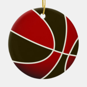 Basketball - Schwarz/Rot Keramikornament