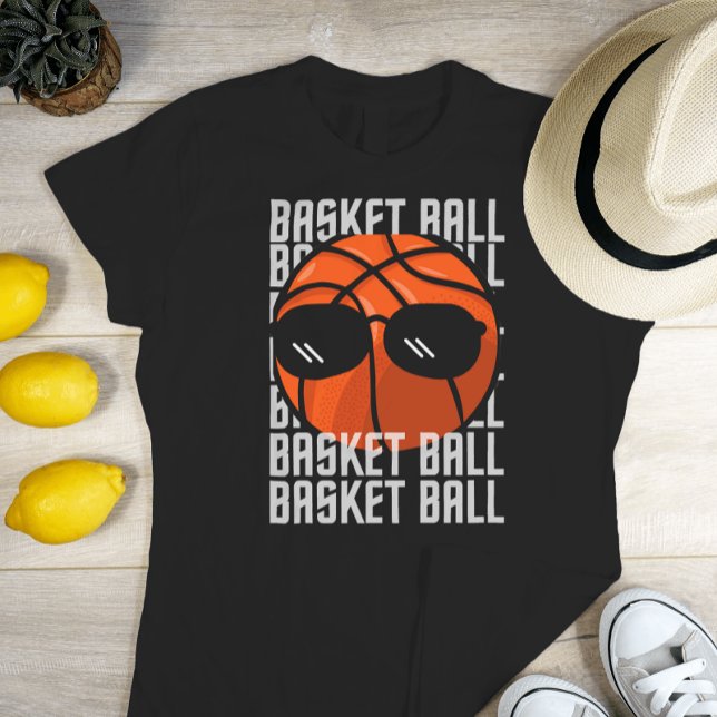 Basketball Schwarze Brille T-Shirt (Basketball Black Glasses T-Shirt
)