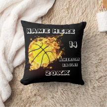 Basketball schwarzes Kissen mit dem Namen des Spie