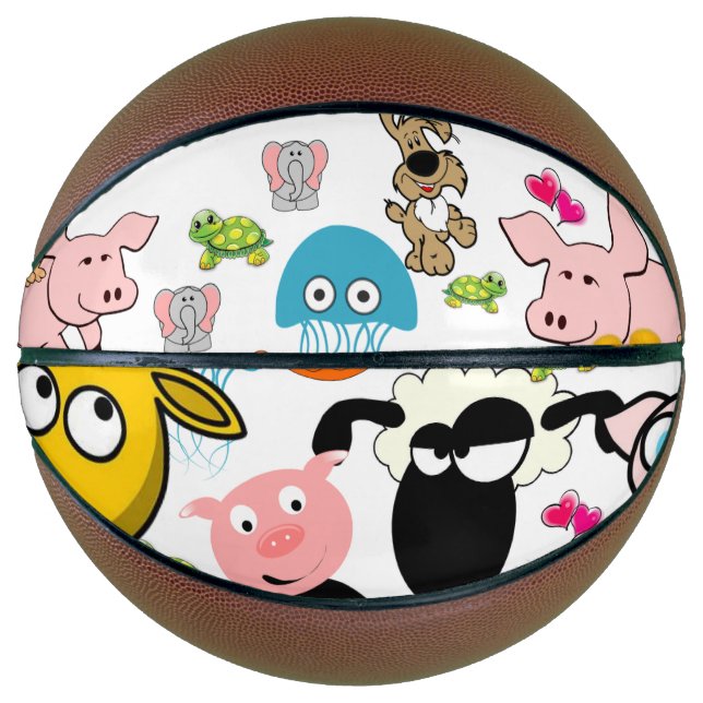 Basketball Schweine Schafe Giraffe (Vorderseite)