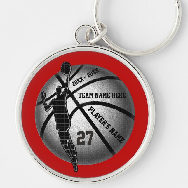 Basketball Senior Geschenke Personalisiert, Teamfa Schlüsselanhänger (Vorne)