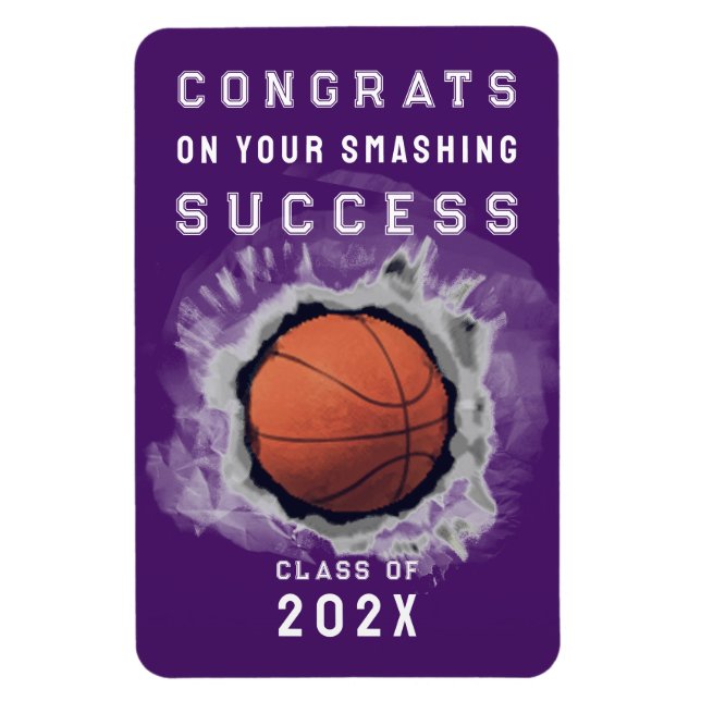 Basketball Senior Glückwunschs Magnet (Vertikal)