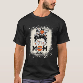 Basketball Senior Mama 2022 Messy Bun T-Shirt