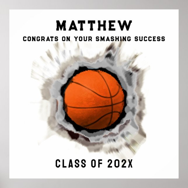 Basketball Seniors Abschluss Glückwunschs Poster (Vorne)