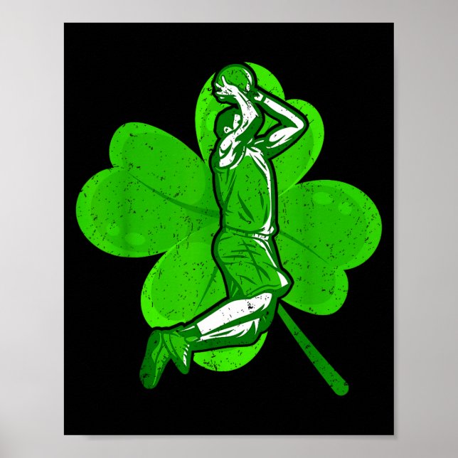 Basketball Shamrock St Patrick's Day Srt Lover Boy Poster (Vorne)