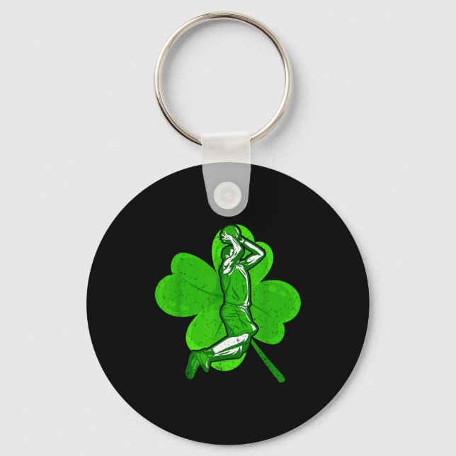 Basketball Shamrock St Patrick's Day Srt Lover Boy Schlüsselanhänger (Vorderseite)