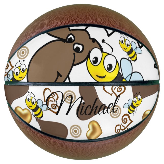 Basketball Sheep Brown Hearts Bumblebee (Vorderseite)
