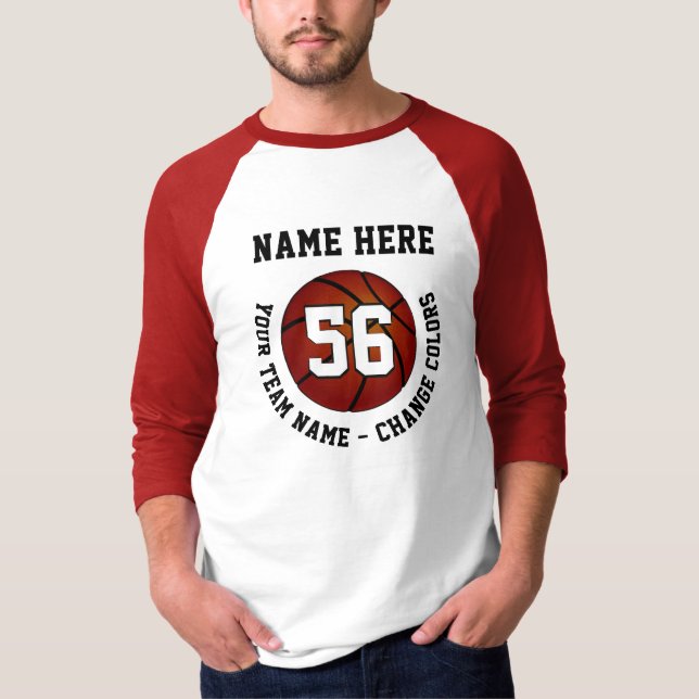 Basketball-Shirts mit Namen, Zahl, Team T-Shirt (Vorderseite)