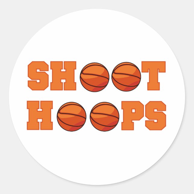 Basketball Shoot Hoops T - Shirt und Geschenke Runder Aufkleber (Vorderseite)