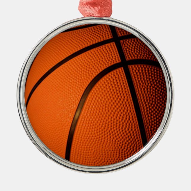 Basketball Silbernes Ornament (Vorne)