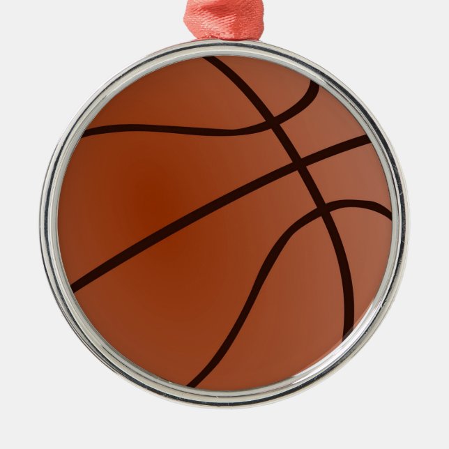 Basketball Silbernes Ornament (Vorne)