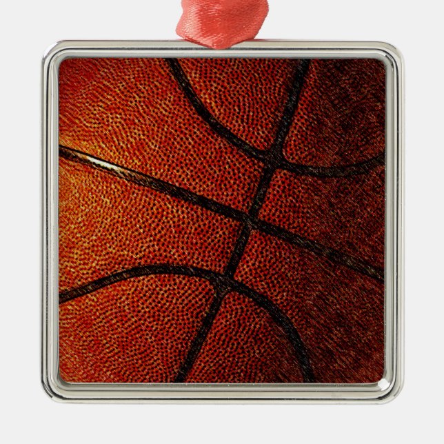 Basketball Silbernes Ornament (Vorne)