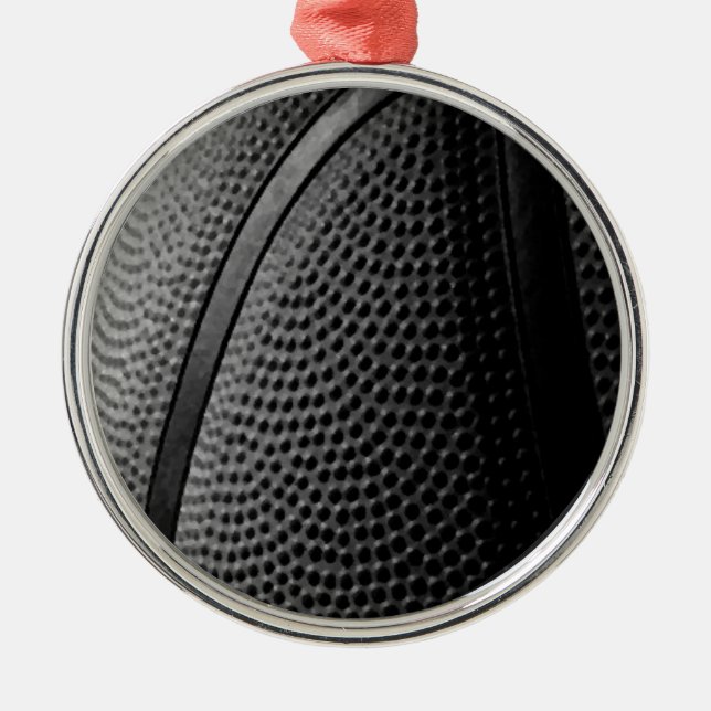 Basketball Silbernes Ornament (Vorne)