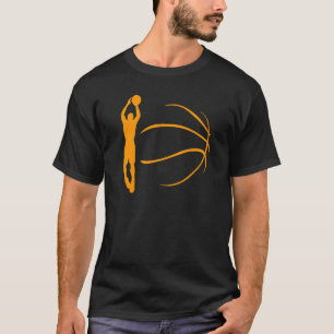 Basketball Silhouette Ball Player White Grafik A T-Shirt
