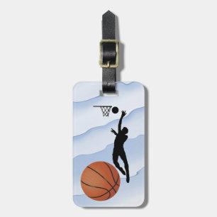 Basketball -- Silhouette eines Spielers plus Ball Gepäckanhänger