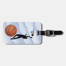 Basketball -- Silhouette of Player plus Ball Gepäckanhänger