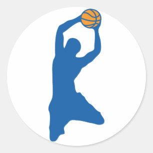 Basketball-Silhouette Runder Aufkleber