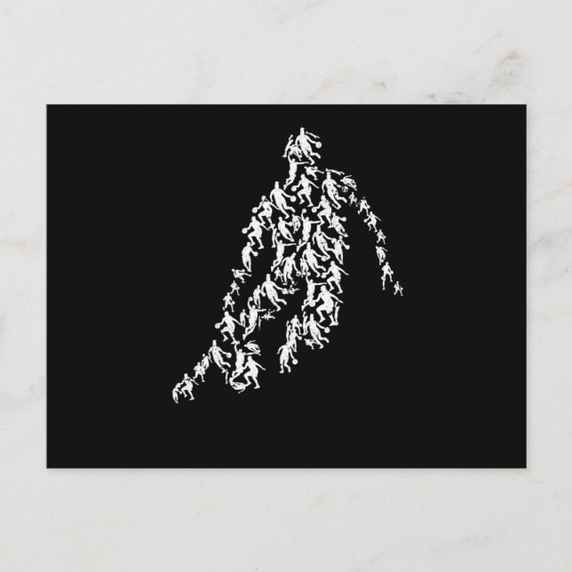 Basketball-Silhouette Sportballmannschaft Postkarte (Vorderseite)