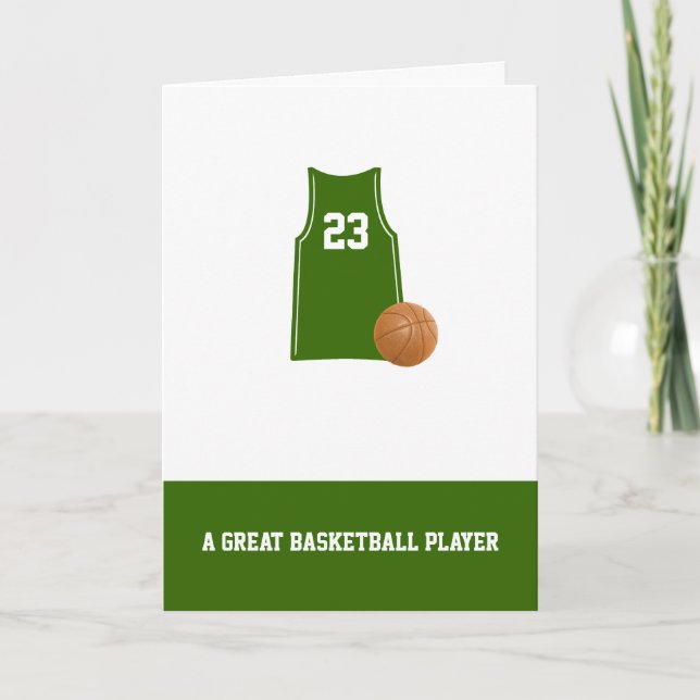 Basketball-Singlet mit Basketballkarte zum Geburts Karte (Vorderseite)