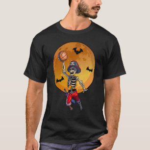 Basketball Skeletball Boys Piratenflagge Pirate Ha T-Shirt