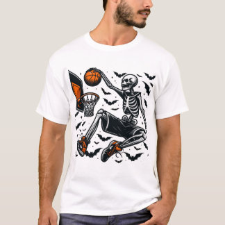 Basketball Skelettball Halloween Spieler T-Shirt