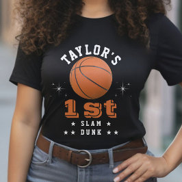 Basketball Slam Dunk 1. Geburtstag Party Eltern T-Shirt