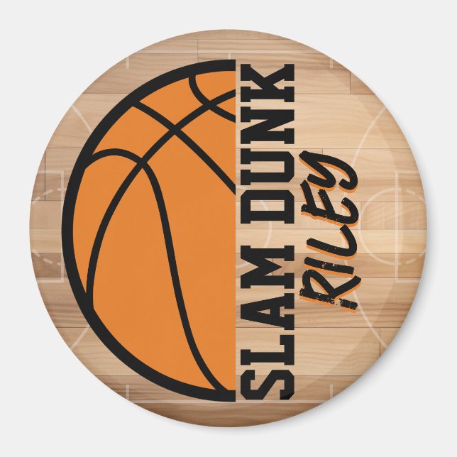 Basketball Slam Dunk Personalisiert Magnet (Vorne)