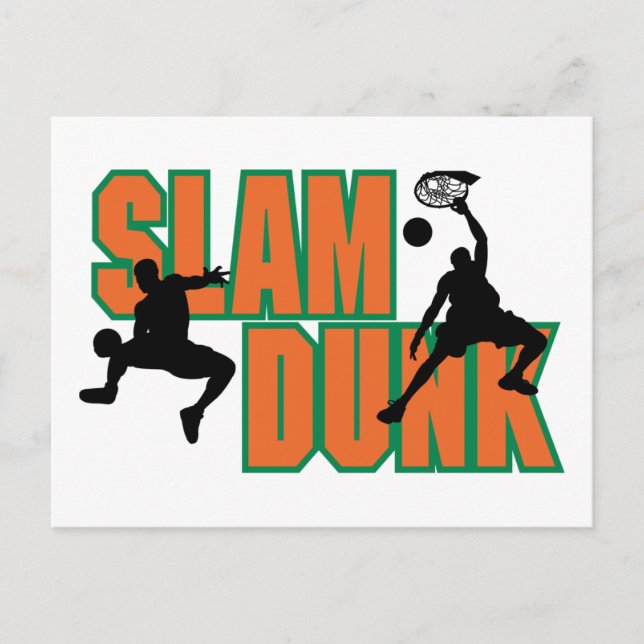Basketball Slam Dunk Postkarte (Vorderseite)
