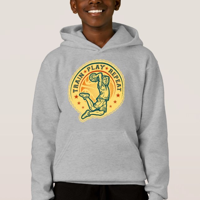 Basketball Slam Dunk Vintages Design Hoodie (Vorderseite)