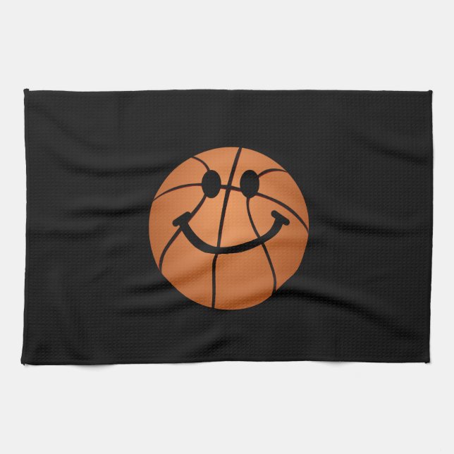 Basketball-Smiley Geschirrtuch (Horizontal)