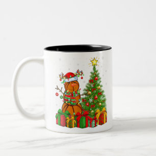 Basketball Snowman Lights Xmas Tree Basketball Chr Zweifarbige Tasse