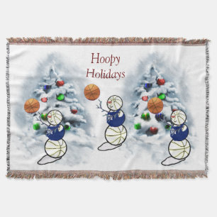 Basketball Snowman Weihnachten Decke