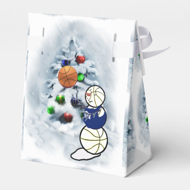 Basketball Snowman Weihnachten Geschenkschachtel (Rückseite)