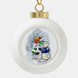 Basketball Snowman Weihnachten Keramik Kugel-Ornament
