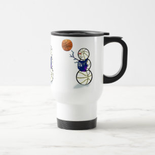Basketball Snowman Weihnachten Reisebecher