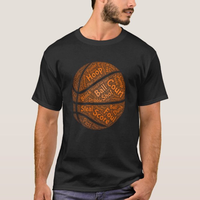Basketball Spiel Silhouette Word Cloud Basketball T-Shirt (Vorderseite)