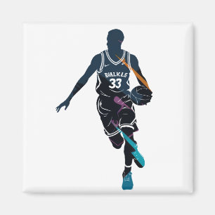 Basketball-Spiel Sport Challenge Silhouette Stil Magnet