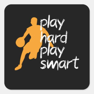 Basketball spielen quadratischer aufkleber