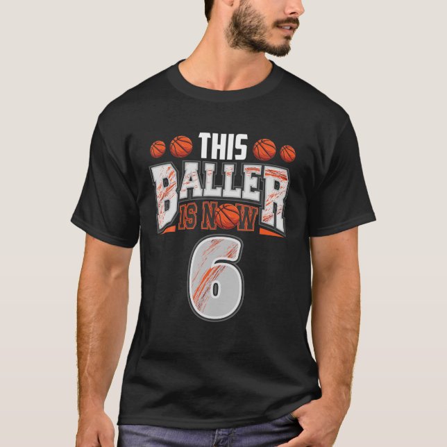 Basketball-Spieler 6 Jahre Junge Basketball 6te B T-Shirt (Vorderseite)