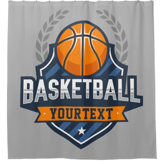 Basketball Spieler ADD NAME Varsity School Team Duschvorhang (Vorderseite)