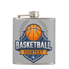 Basketball Spieler ADD NAME Varsity School Team Flachmann