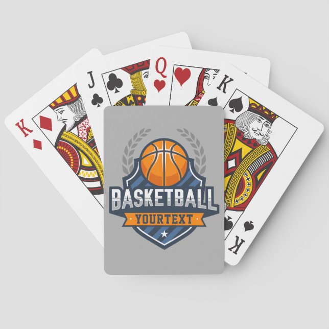 Basketball Spieler ADD NAME Varsity School Team Spielkarten (Rückseite)