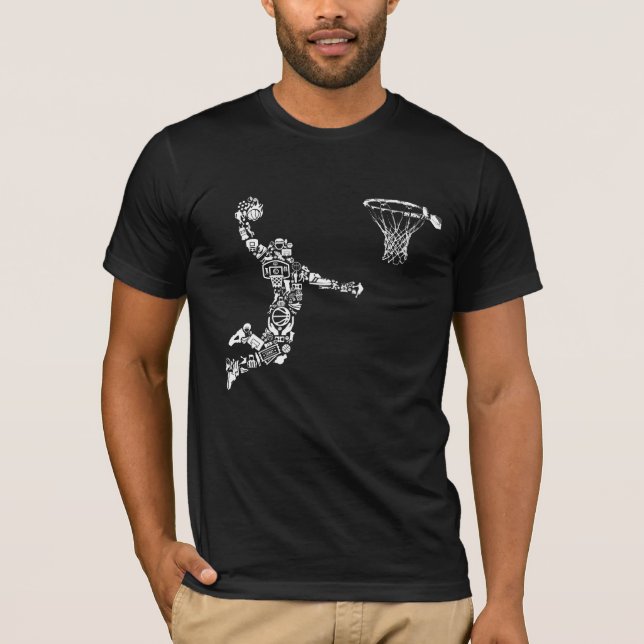 Basketball-Spieler Athlete Dunk Art Sportler T-Shirt (Vorderseite)