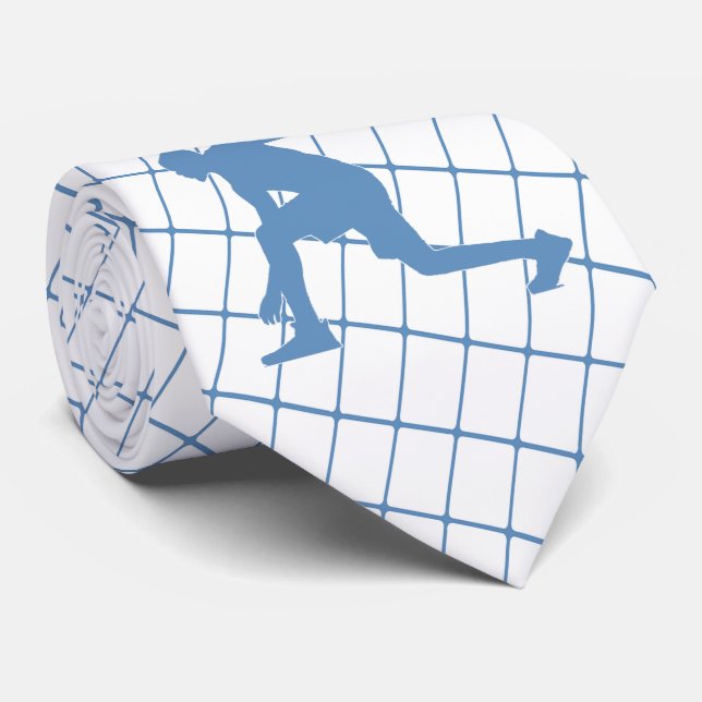 Basketball-Spieler auf Blue Karo Necktie Krawatte (Gerollt)