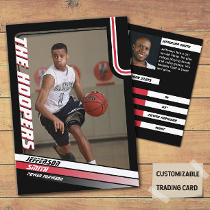 Basketball Spieler Benutzerdefiniert Black Trading Telefonnummerkarte