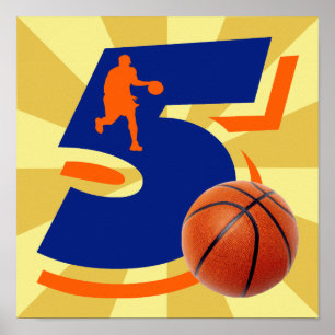 Basketball-Spieler der Nr.-5 Poster